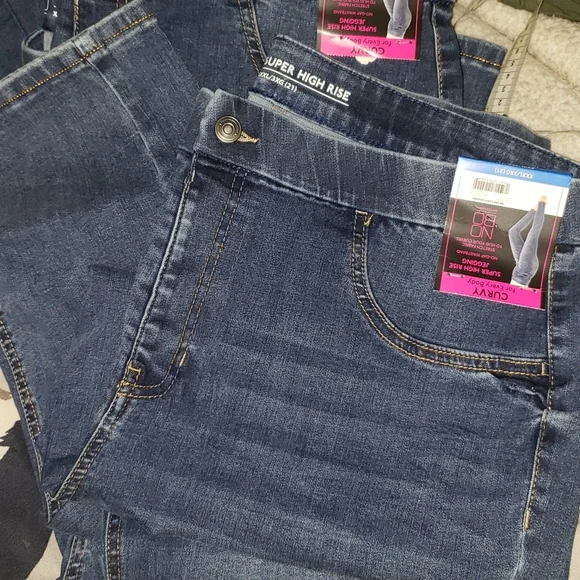 Curvy super high rise med blue Juniors plus XXXL(21) NOBO jeggings stretch jeans - Picture 7 of 7